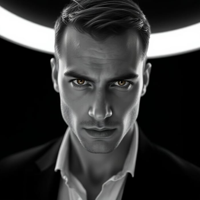 Striking Monochrome Portrait of a Handsome Man