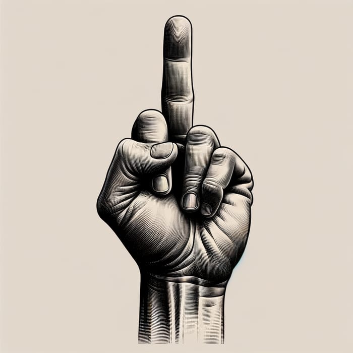 Defiant Middle Finger Gesture Image