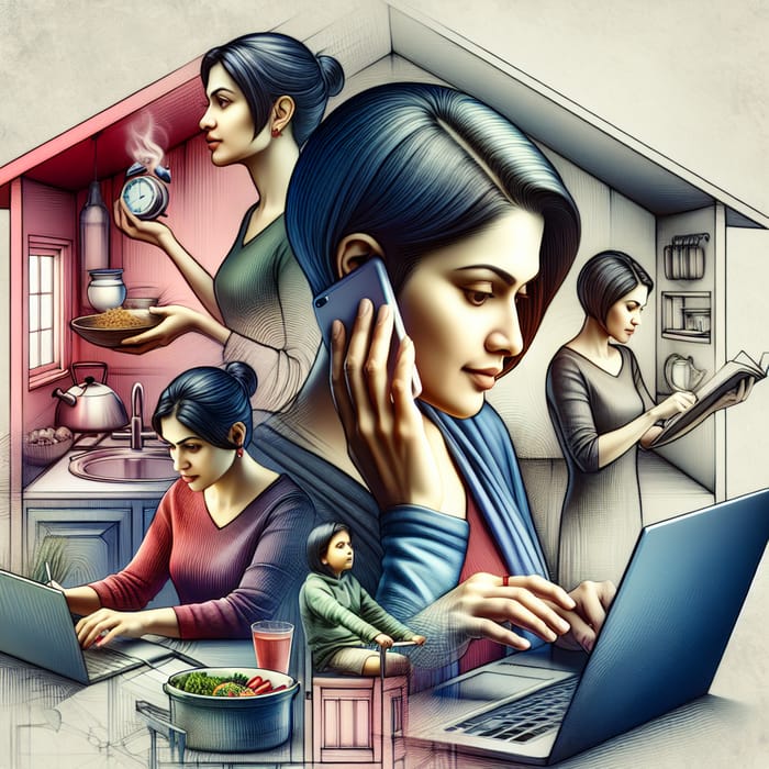 Multitasking Indian Woman: A Day in Her Life