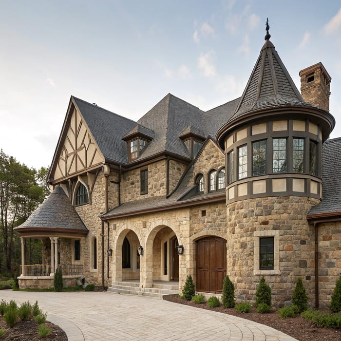 Stunning Romanesque and Tudor Style House