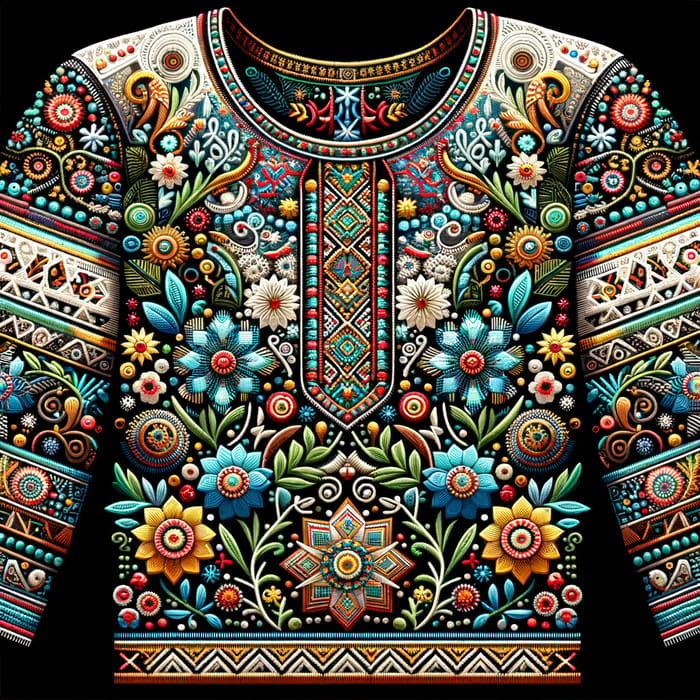 Abstract Ukrainian Embroidered Shirt | New Style & Trend