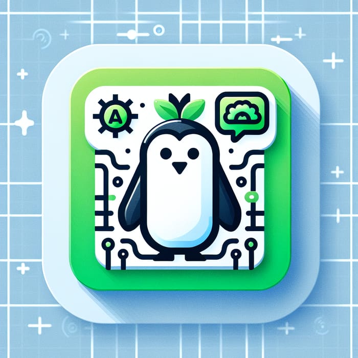 Eco-Friendly Penguin AI Assistant Icon