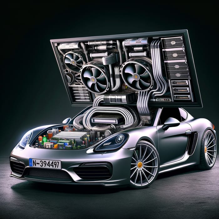 Transformed Computer Setup to Porsche 718 Cayman with Unique Features