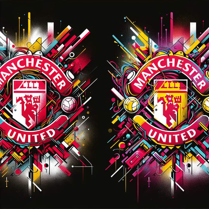 Dynamic Manchester United Street Art Illustration