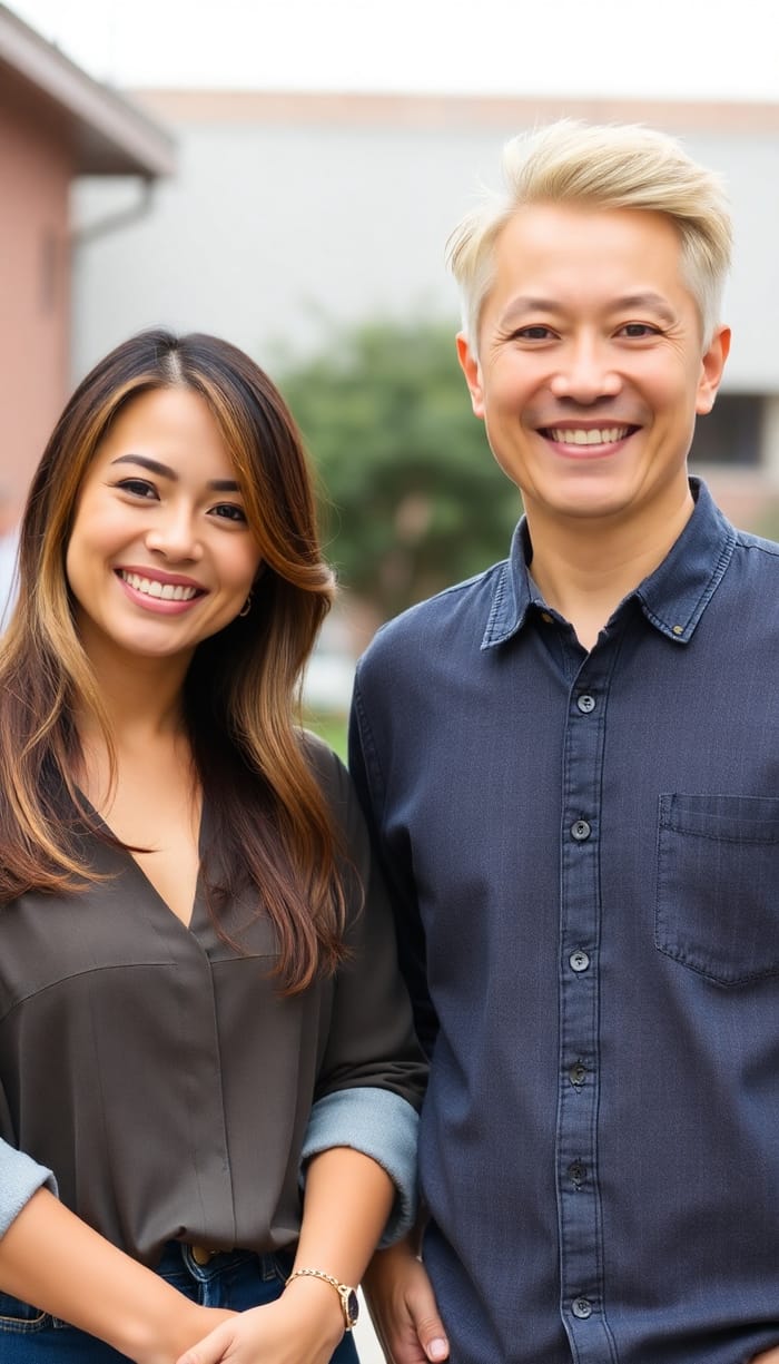 Diverse Smiles: Hispanic and Asian Friendship