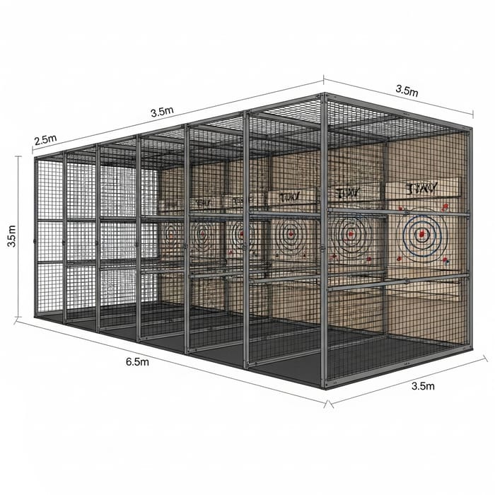 Durable Steel Cage for Axe Throwing Durable Steel Cage for Axe Throwing