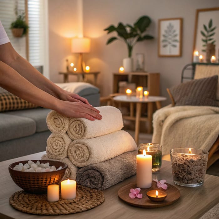 Relaxing Salon Treatment with Cozy Ambiance