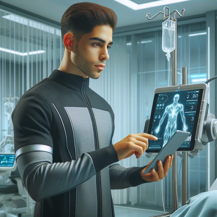 Esneyder: Futuristic Hispanic Nurse in Healthcare