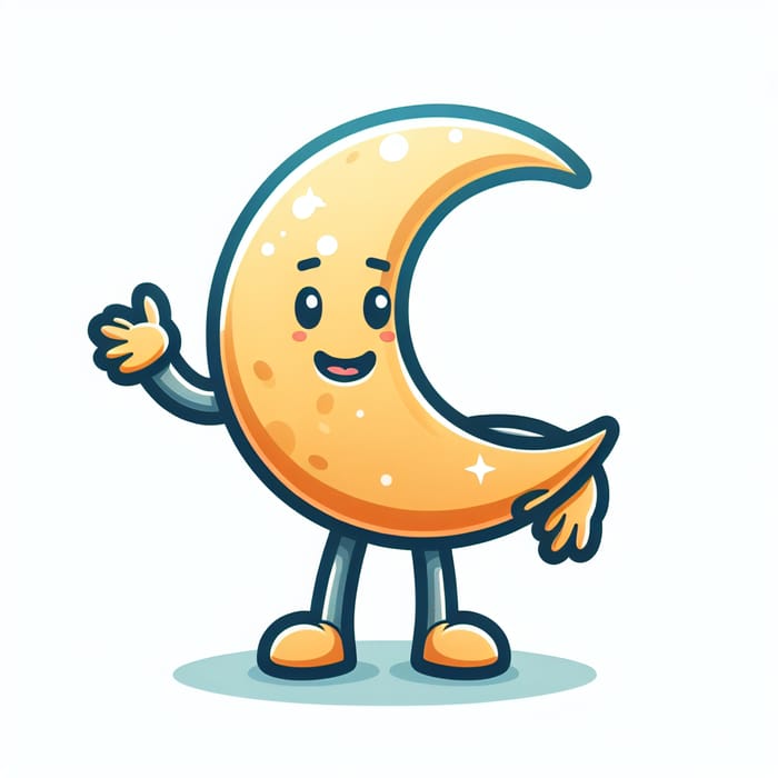 Crescent Moon Mascot - Unique and Charming Design