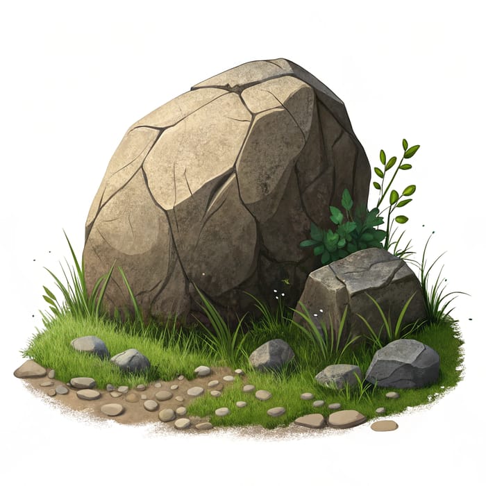 Boulder Sprite - High-Quality Game Asset