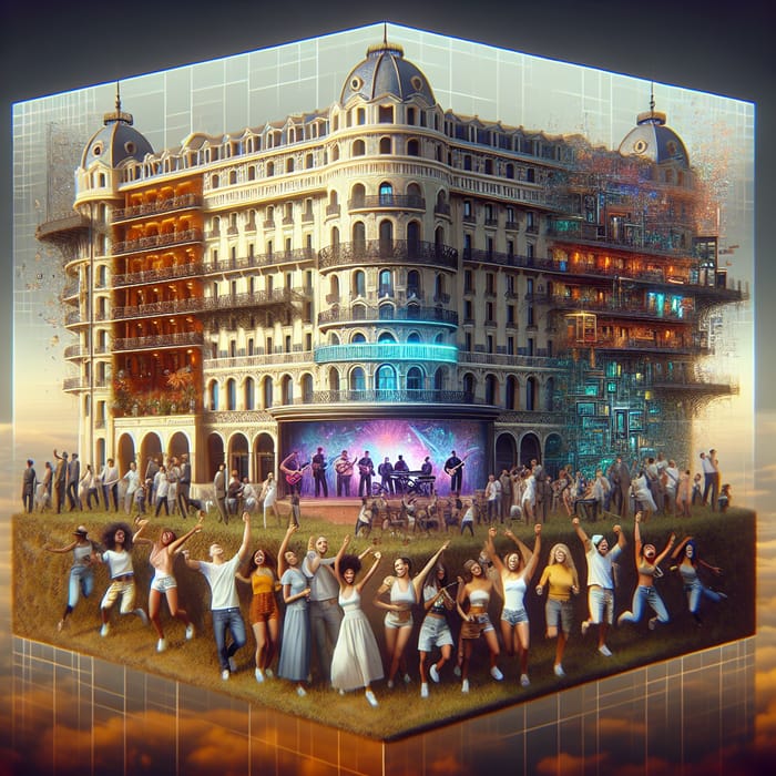 Luxury Hotel Party in Metaverse Art Scene