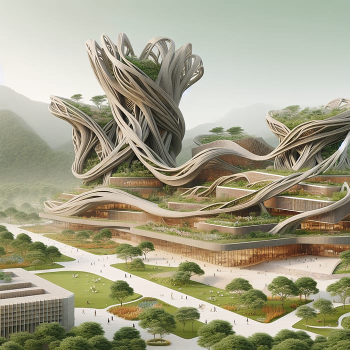 Cultural Centre Concept Inspired by Plant Roots