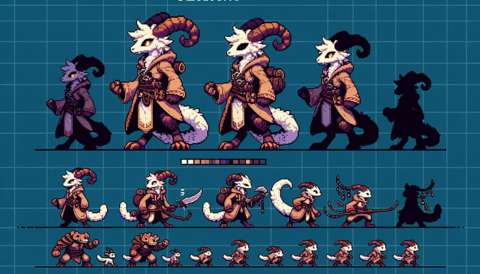 Pixel Art Sprite Sheet: Dungeons & Dragons-Style Character Design