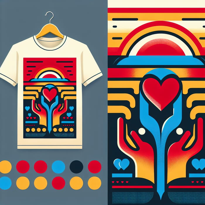 Adoption Social Worker T-shirt Design | Red Blue Yellow