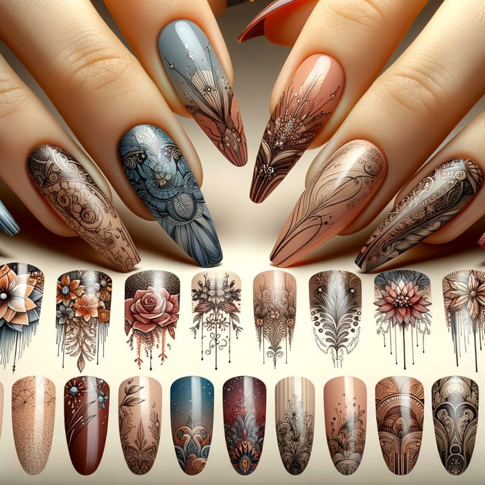 Innovative Nail Art Decal Designs | Unique Patterns & Colors