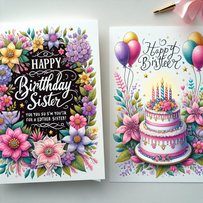 Elder Sister Birthday Card with Floral Birthday Wishes