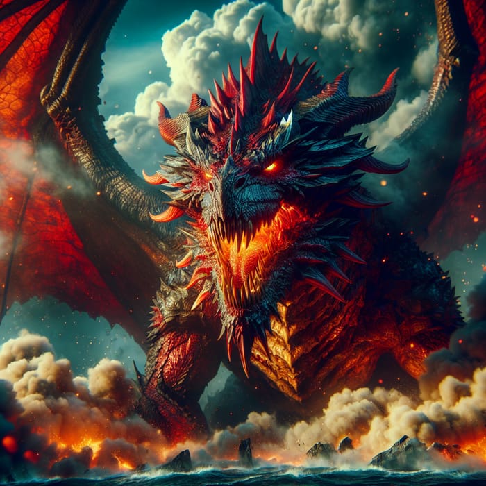 Hideous Red Dragon: Terrifying Beast