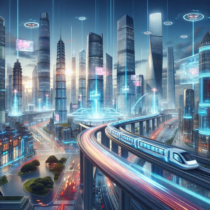 Futuristic Urban Landscape: A Technological Marvel