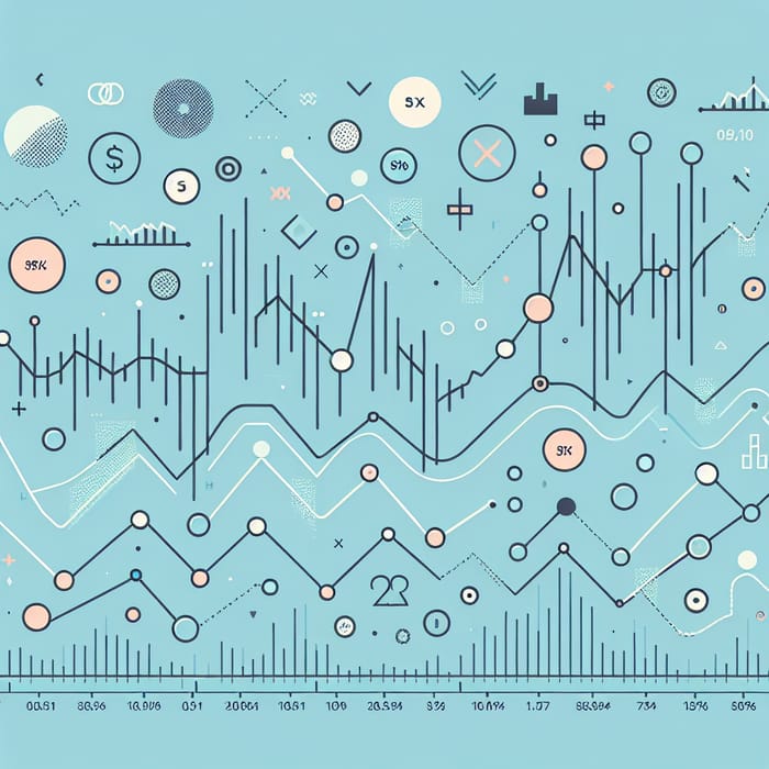 Minimalist Stock Market Scene with Clean Graphs & Geometric Icons