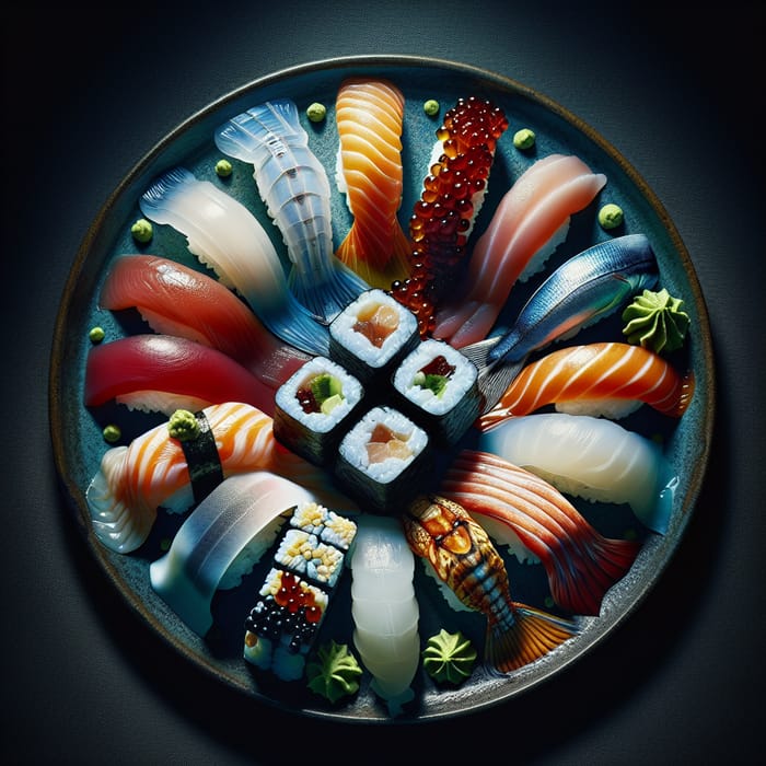 Vibrant Sushi Photography - Gourmet Cuisine