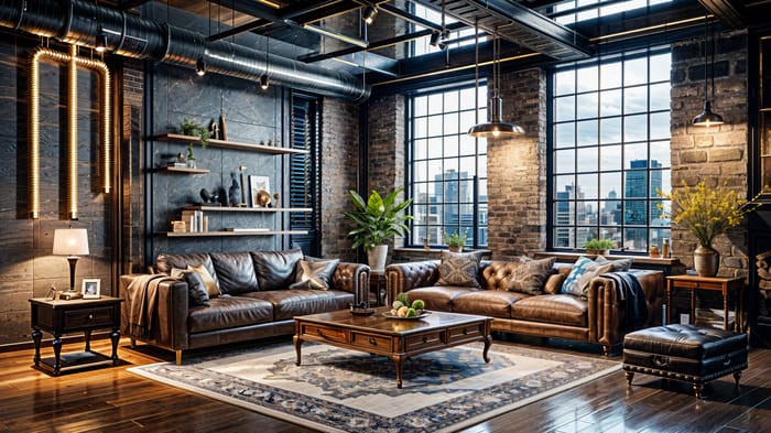 Industrial Cyberpunk Living Room Design Ideas