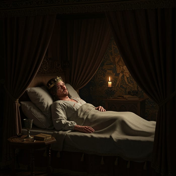 Medieval King in Bed with Chickenpox
