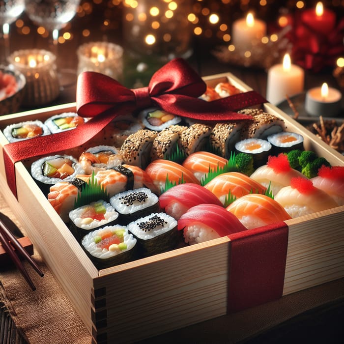 Sushi Rolls Gift Box: Fresh Rolls & Colorful Ingredients