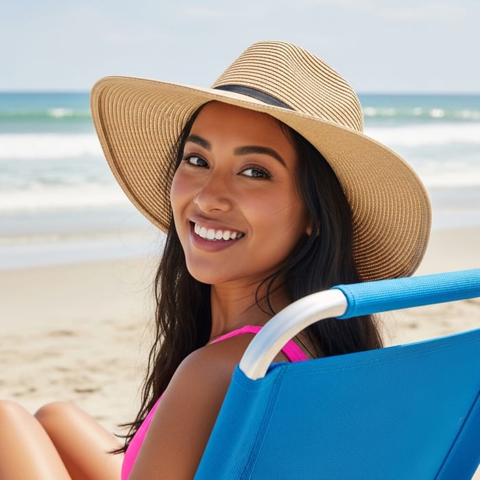 30-Year-Old Latina Beach Beauty with Expressive Eyes 30-Year-Old Latina Beach Beauty with Expressive Eyes