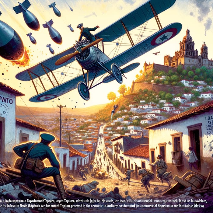 First Aerial Bombing in America: Mazatlán, Mexico 1914 - Historical Scene from Mexican Revolution