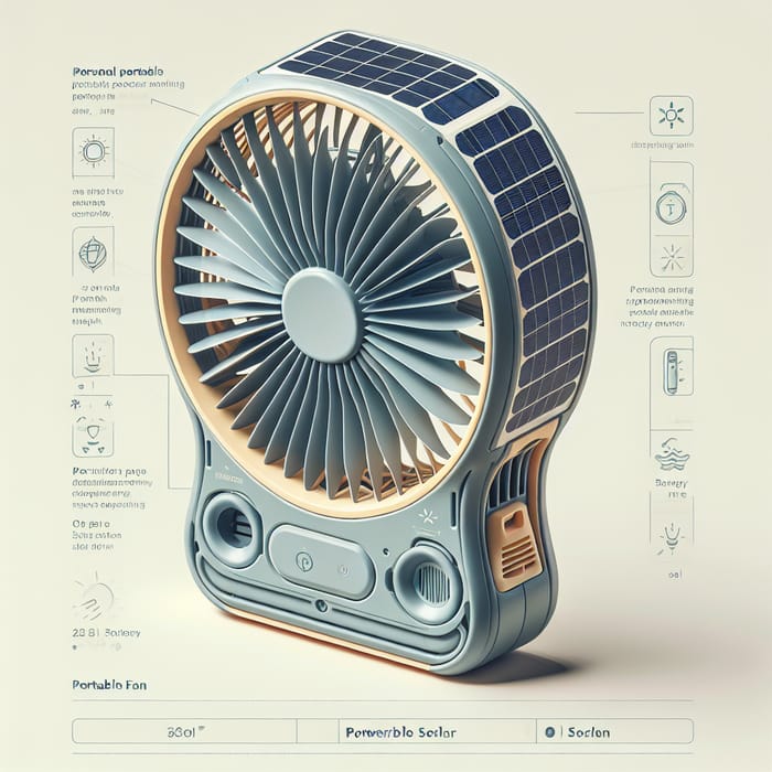 Portable Solar-Powered Fan Design Concept