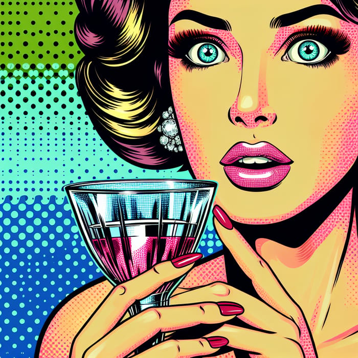 Beautiful Pop Art Woman With Vodka Glass