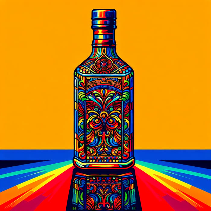 Vibrant Pop Art Spirit Bottle Design