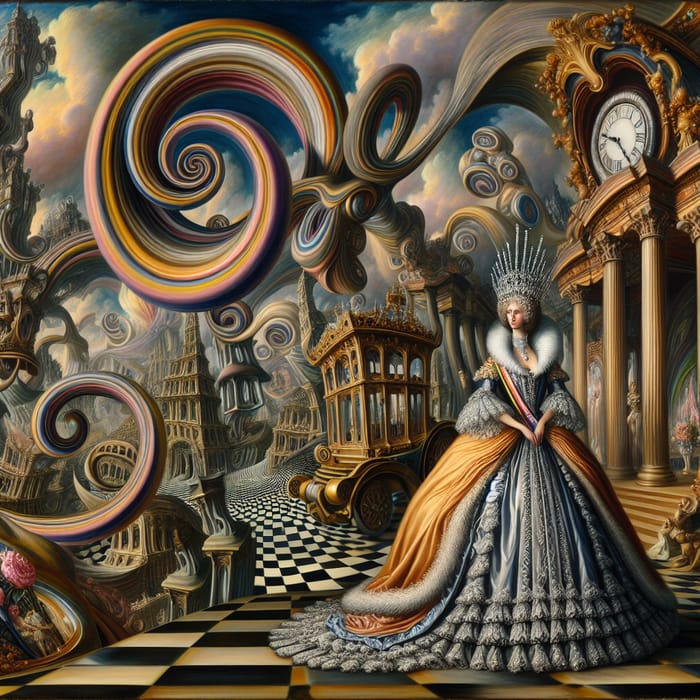 Empress in Surrealistic Wonderland | Dreamlike Art Scene