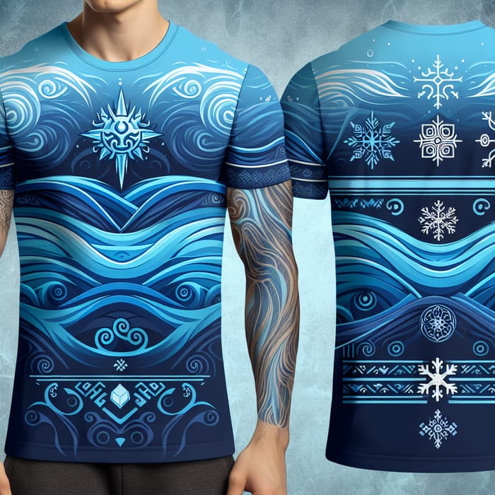 Water Tribe Blue Tshirt | Serene Fantasy Design