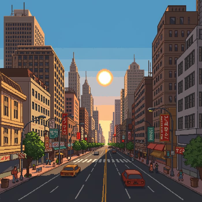 Pixel Art Cityscapes: Midday Vibes Pixel Art Cityscapes: Midday Vibes