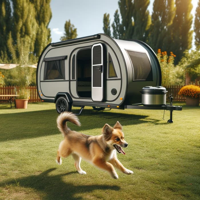 Lightweight Expandable Camping Trailer with Dog Fun Lightweight Expandable Camping Trailer with Dog Fun