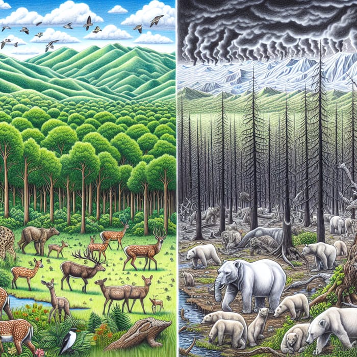 Earth's Contrast: Pre and Post Climate Change