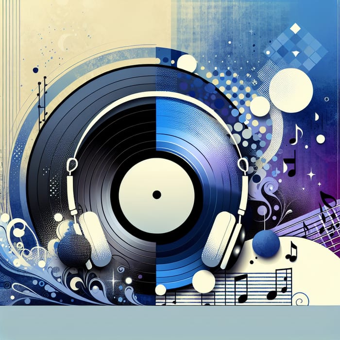 Music Profile: Vinyl Record and Headphones | Abstract Design