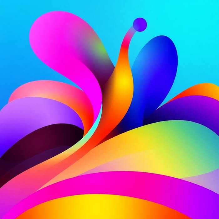 Vibrant Geometric Abstract Digital Art Wallpaper