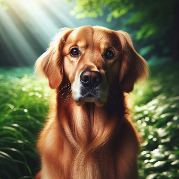 Beautiful Golden Retriever in Vibrant Gold Coat | Nature's Serene Companion