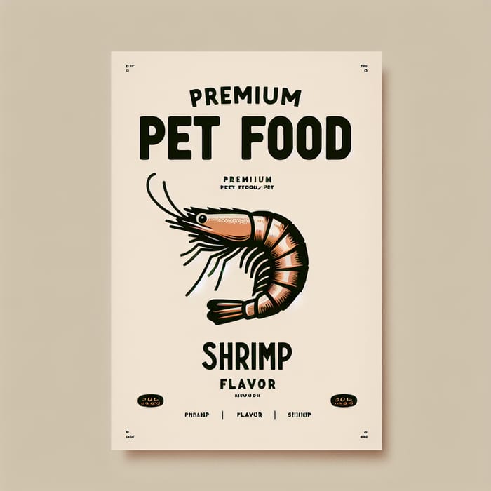 Minimalist Shrimp Flavor Pet Food Poster