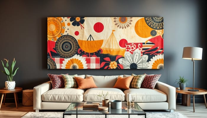 Bold Fabric Wall Art for Modern Living Rooms