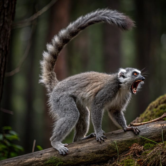 Angry Old Lemur Screaming