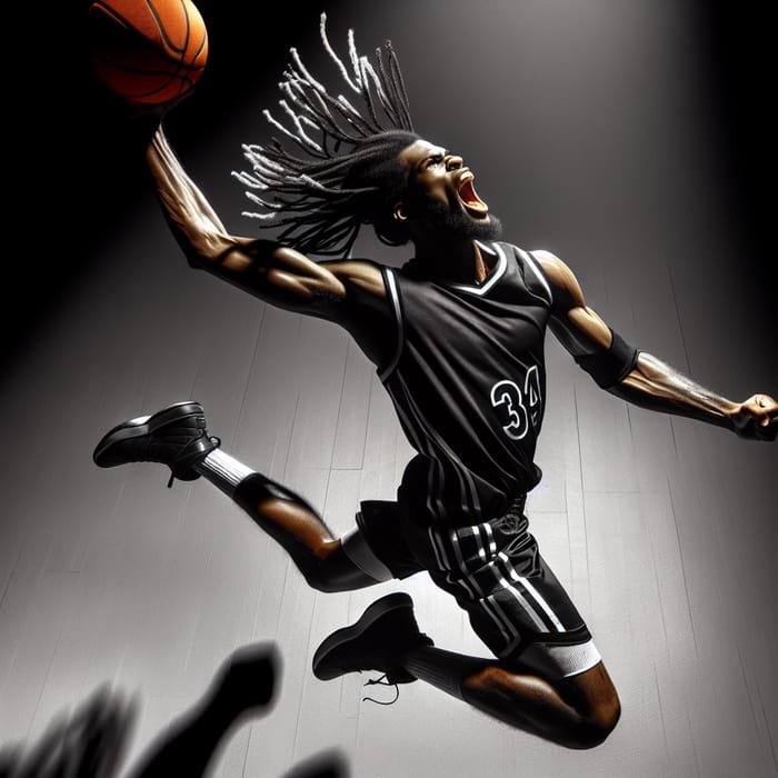 Triumphant Basketball Player in Action - Sports Magazine Cover Shot