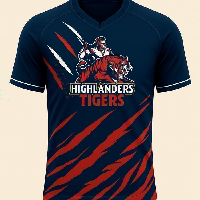 Modern Rugby Team Jersey Design with Tiger Stripes Modern Rugby Team Jersey Design with Tiger Stripes