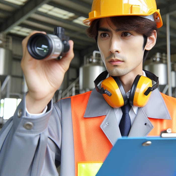 Korean Male Worker Safety Inspection - Safety Inspection by Korean Man