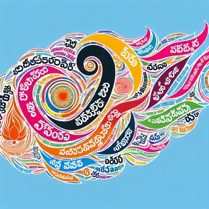 Vibrant Telugu Keyword Cloud