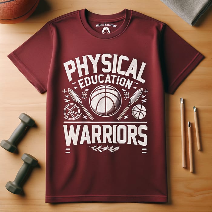 Maroon Physical Education Warriors T-Shirt | Sporty Soft Tee