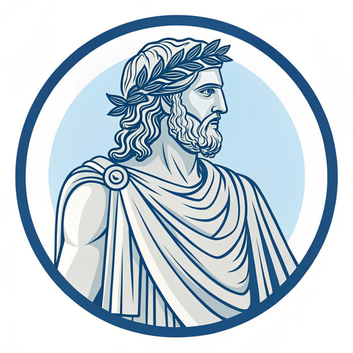 Greek God Icon with Transparent Background