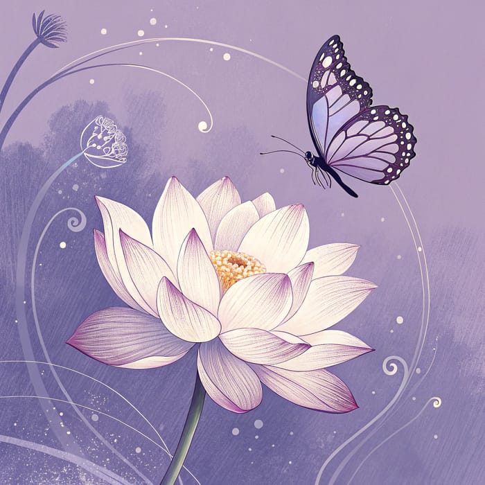 Lotus Flower and Butterfly Book Cover Design